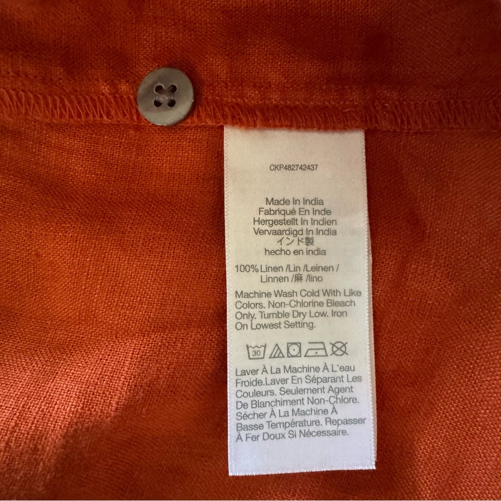 Madewell Linen Square Neck Mini Dress Dark Copper Size 0 - Picture 12 of 12